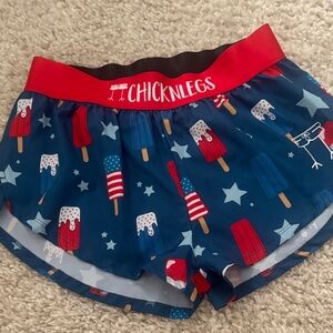 Chicknlegs Popsicle Print Running Shorts - Blue and Red